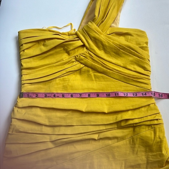 A.L.C. Apollo Linen One Shoulder Mini Dress Sole Yellow - Picture 12 of 12
